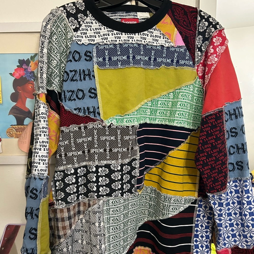 Supreme Multi color patchwork long sleeve shirt